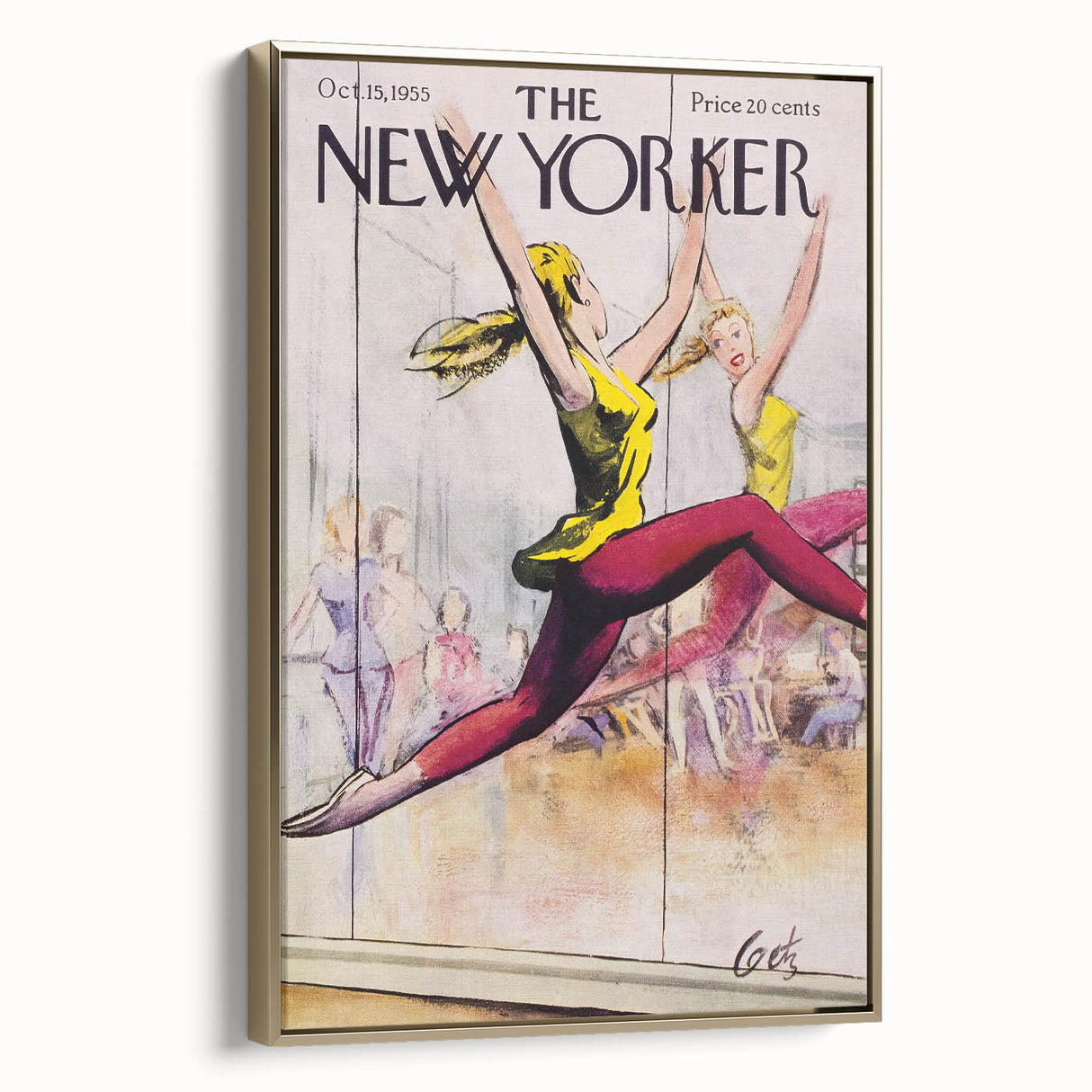 Vintage New Yorker Poster - Ballet Dancer in Motion Wall Art Print