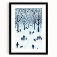 Vintage New Yorker Poster - Snowy Walk in the Park with Dogs Wall Art