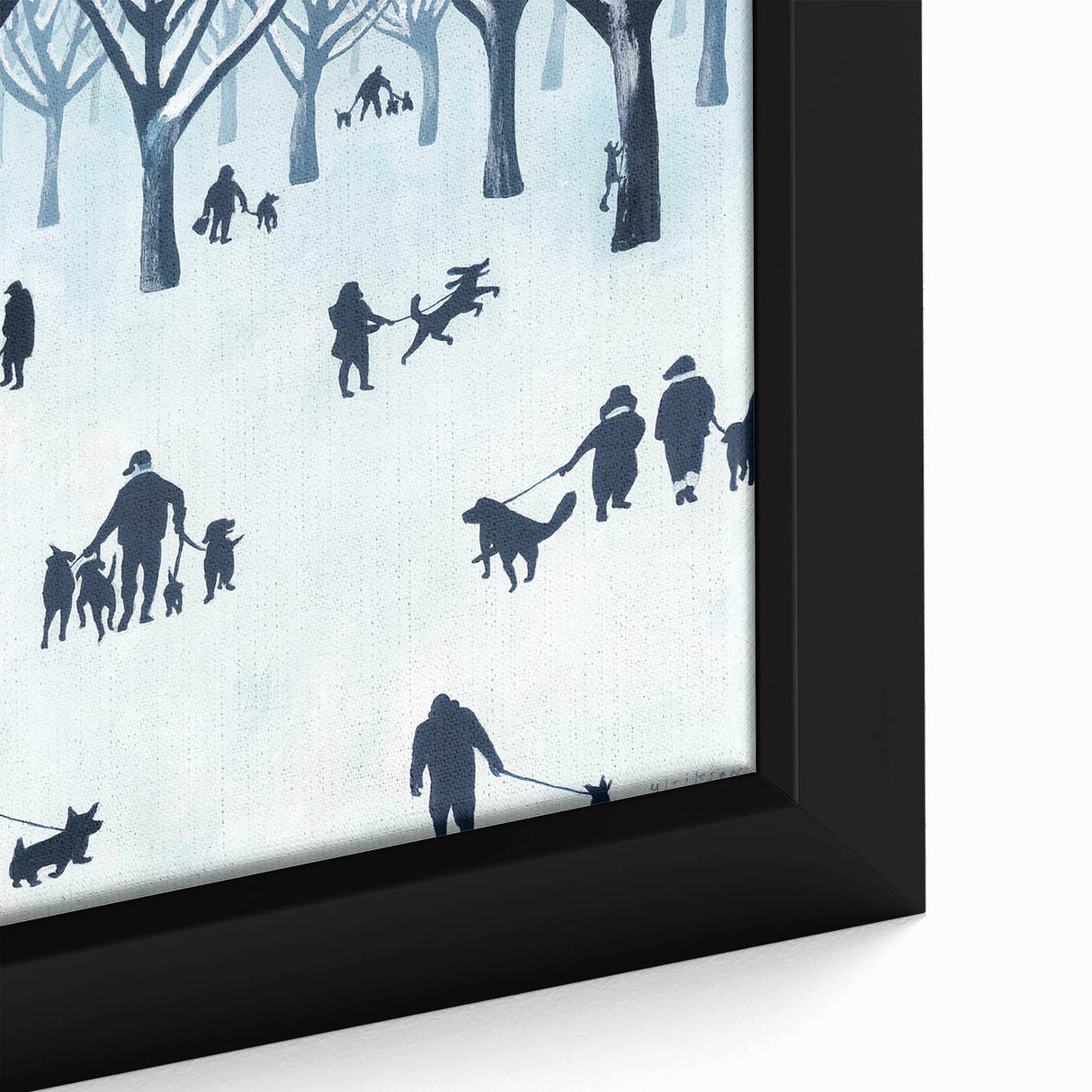 Vintage New Yorker Poster - Snowy Walk in the Park with Dogs Wall Art