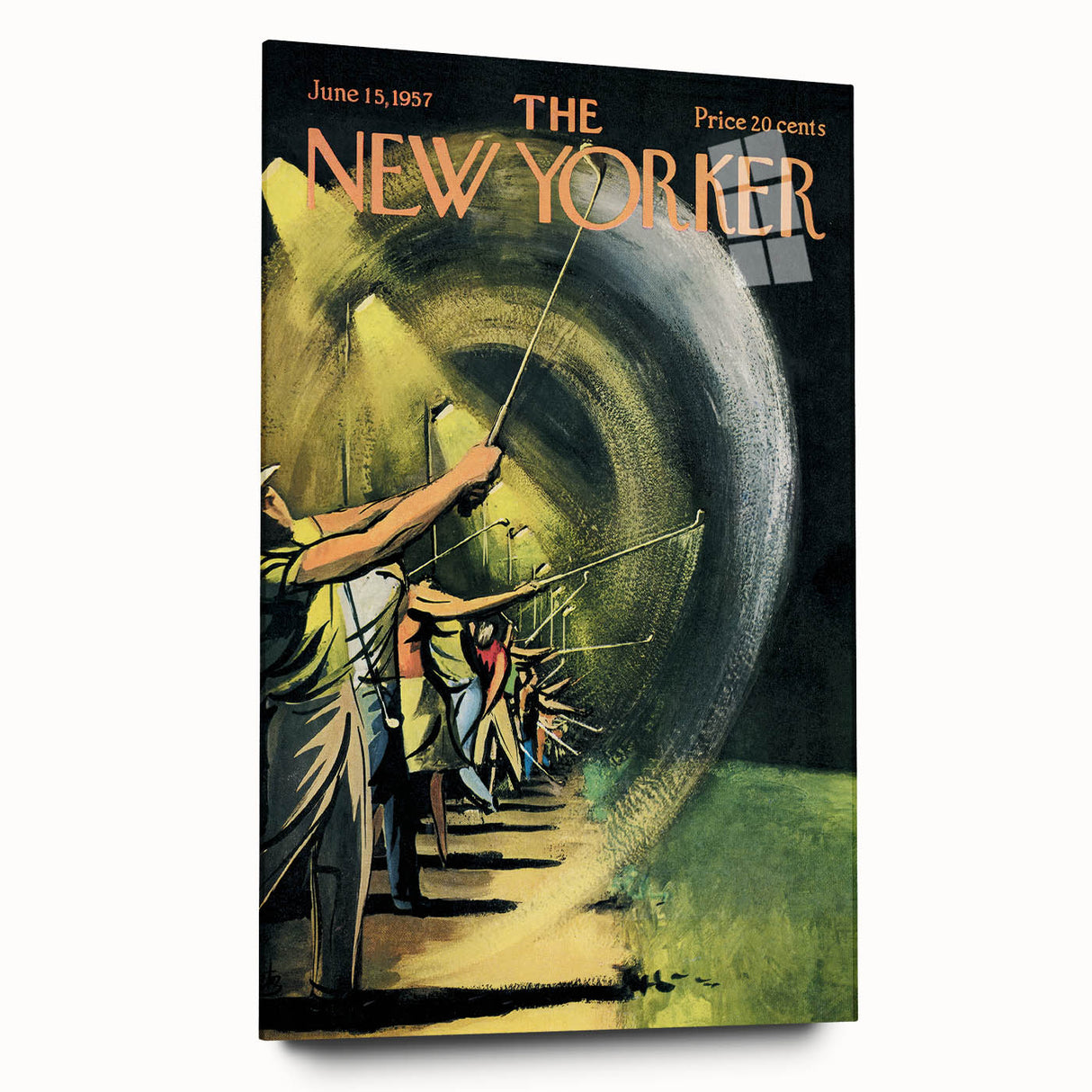 Vintage New Yorker Poster - Nighttime Street Sweeping Scene Wall Art