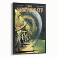 Vintage New Yorker Poster - Nighttime Street Sweeping Scene Wall Art