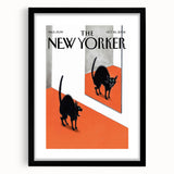Vintage New Yorker Poster - Black Cat in Mirror Wall Art