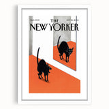 Vintage New Yorker Poster - Black Cat in Mirror Wall Art