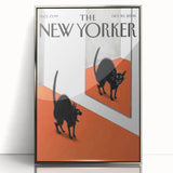 Vintage New Yorker Poster - Black Cat in Mirror Wall Art