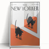 Vintage New Yorker Poster - Black Cat in Mirror Wall Art
