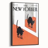 Vintage New Yorker Poster - Black Cat in Mirror Wall Art