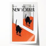 Vintage New Yorker Poster - Black Cat in Mirror Wall Art