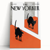 Vintage New Yorker Poster - Black Cat in Mirror Wall Art