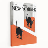 Vintage New Yorker Poster - Black Cat in Mirror Wall Art