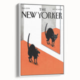 Vintage New Yorker Poster - Black Cat in Mirror Wall Art