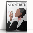 Elegant New Yorker Poster - Woman with Pink Flowers Wall Art