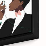 Elegant New Yorker Poster - Woman with Pink Flowers Wall Art