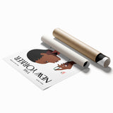 Elegant New Yorker Poster - Woman with Pink Flowers Wall Art