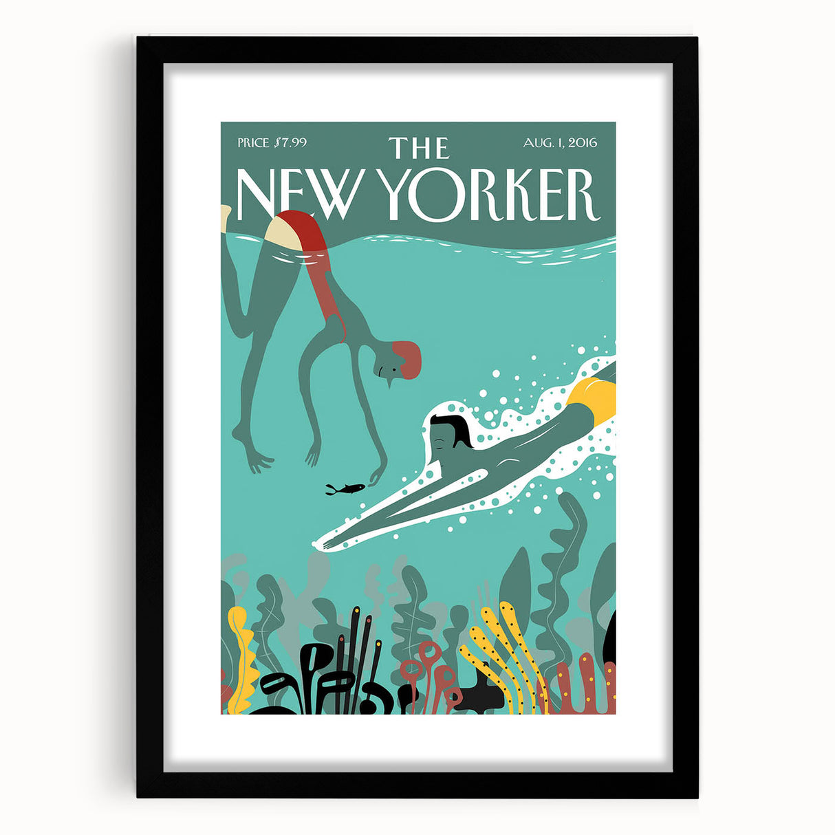 New Yorker Swimming Art - Underwater Scene Wall Decor