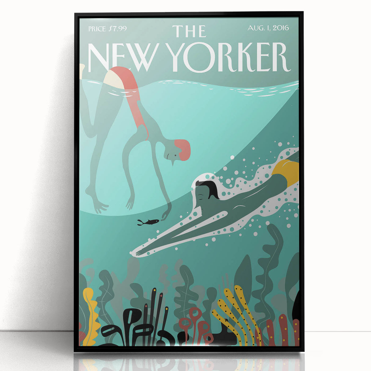 New Yorker Swimming Art - Underwater Scene Wall Decor