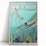 New Yorker Swimming Art - Underwater Scene Wall Decor