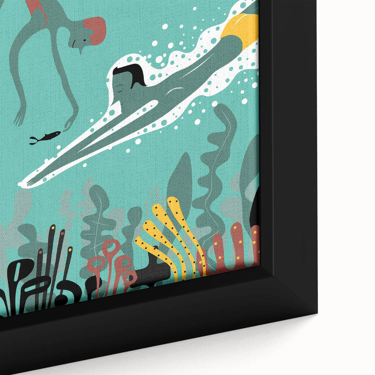 New Yorker Swimming Art - Underwater Scene Wall Decor