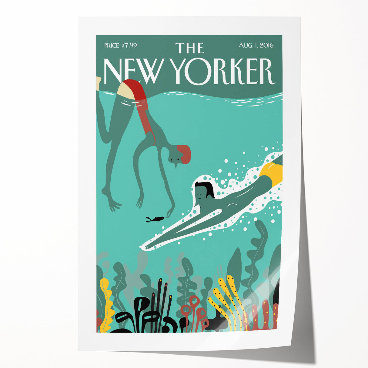 New Yorker Swimming Art - Underwater Scene Wall Decor