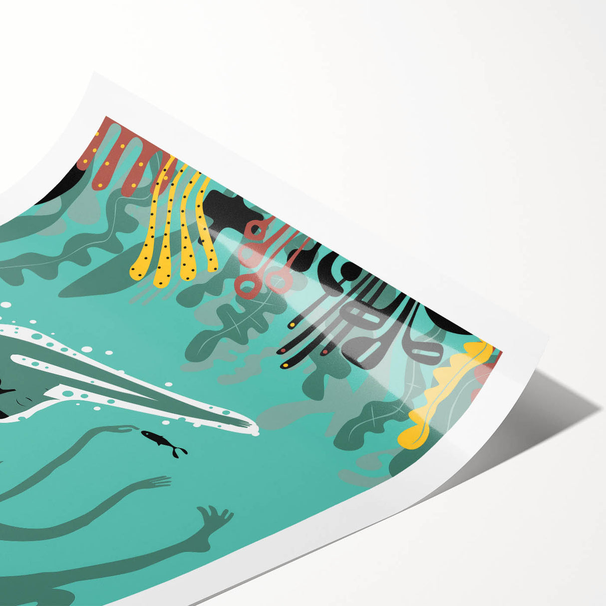 New Yorker Swimming Art - Underwater Scene Wall Decor