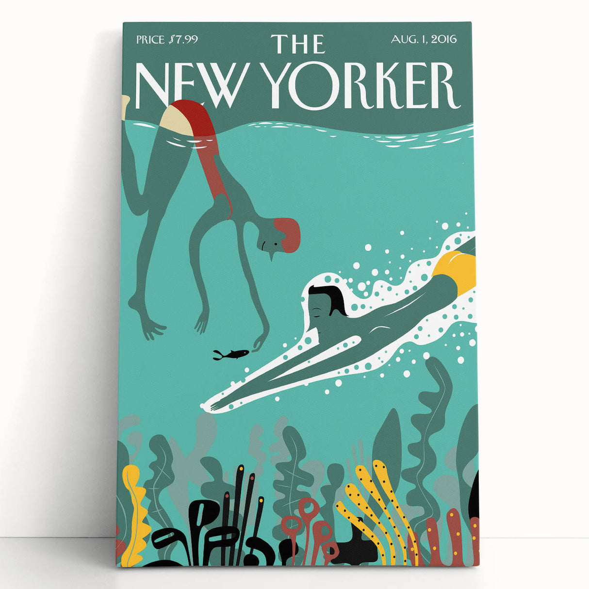 New Yorker Swimming Art - Underwater Scene Wall Decor