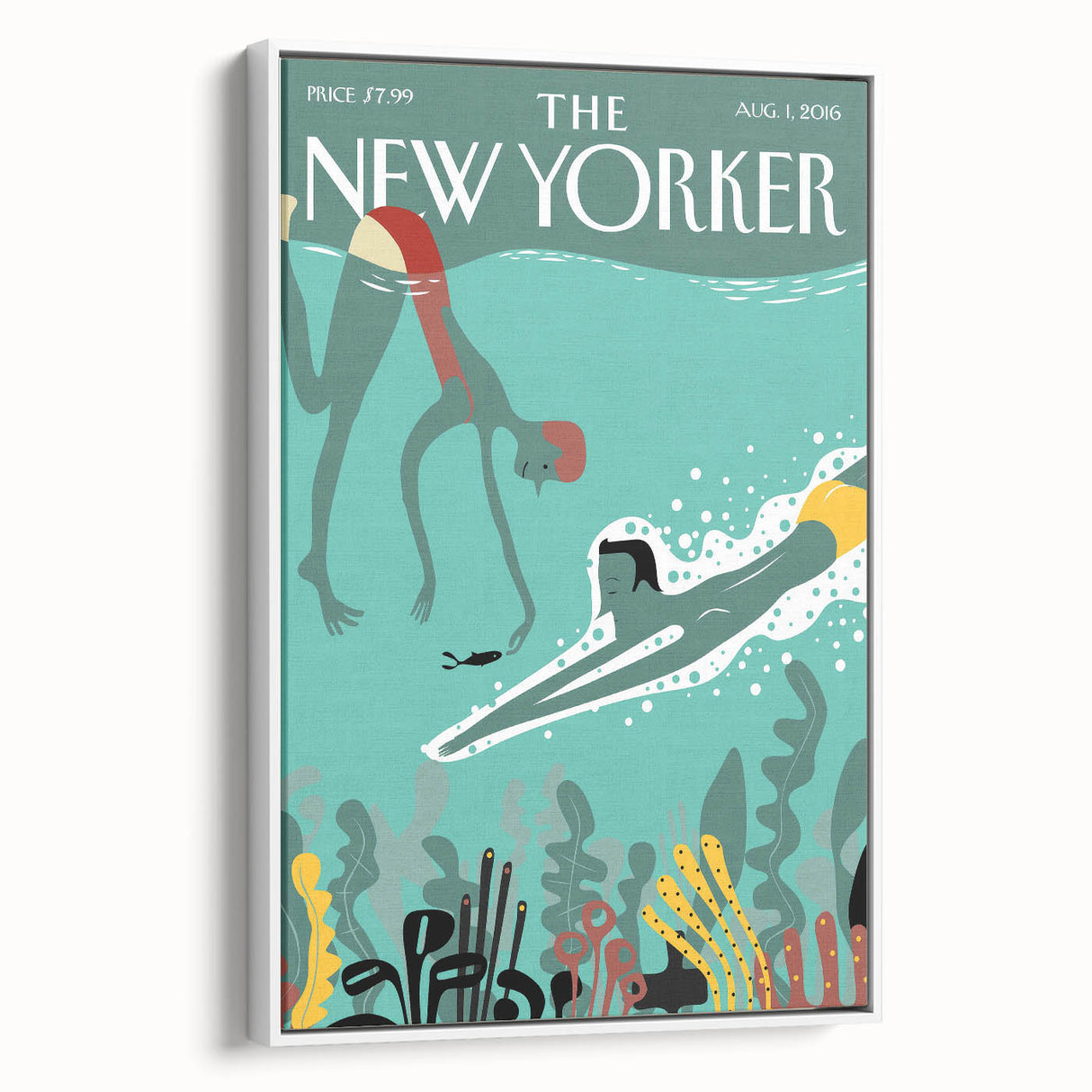 New Yorker Swimming Art - Underwater Scene Wall Decor