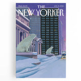 New Yorker January 13, 2014 – Polar Bears in the Snow Cityscape Art