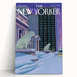 New Yorker January 13, 2014 – Polar Bears in the Snow Cityscape Art