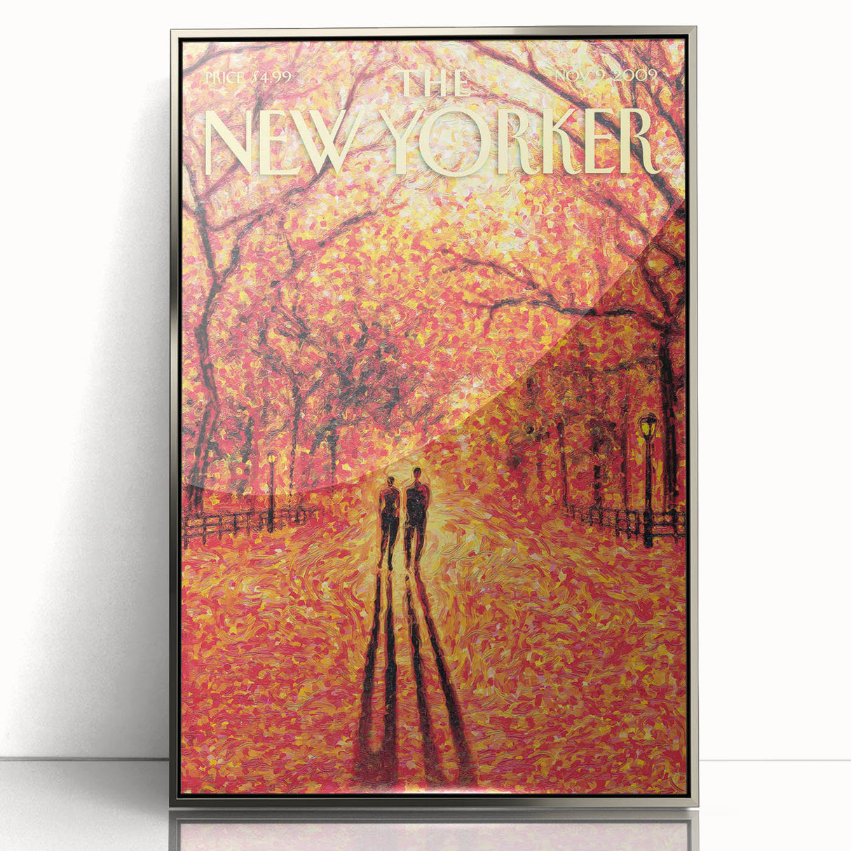 New Yorker November 9, 2009 – Romantic Fall Walk Art Print