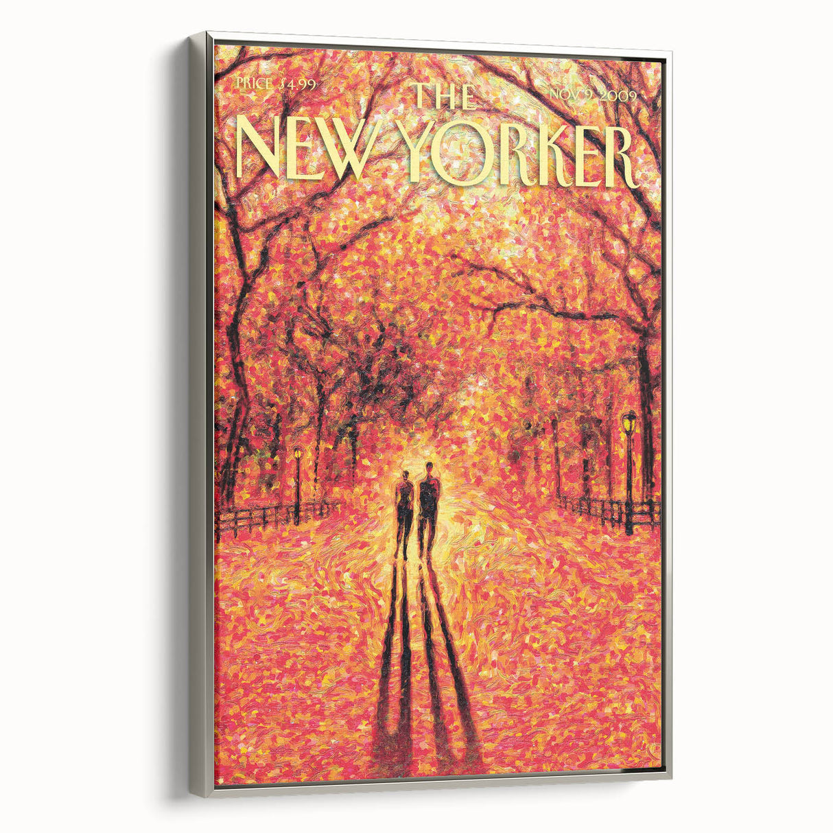 New Yorker November 9, 2009 – Romantic Fall Walk Art Print