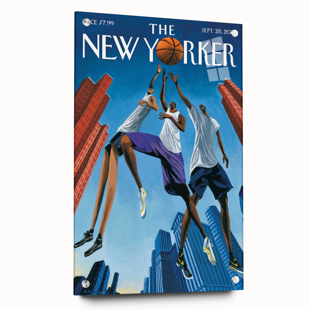 Vintage New Yorker Poster: Basketball Game Cover Art