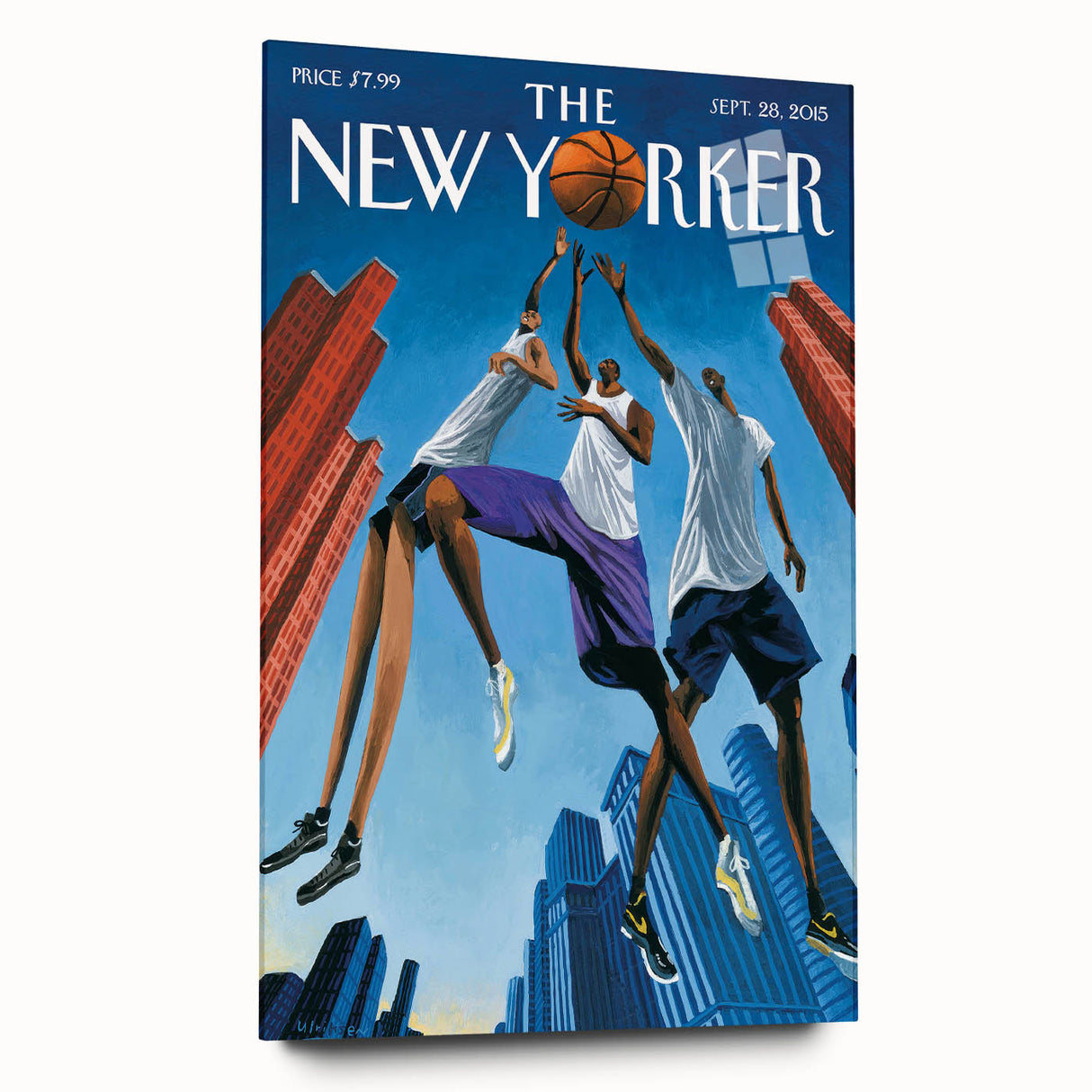 Vintage New Yorker Poster: Basketball Game Cover Art