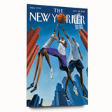 Vintage New Yorker Poster: Basketball Game Cover Art