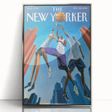 Vintage New Yorker Poster: Basketball Game Cover Art