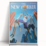 Vintage New Yorker Poster: Basketball Game Cover Art