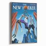 Vintage New Yorker Poster: Basketball Game Cover Art