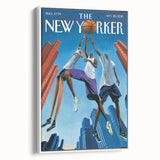 Vintage New Yorker Poster: Basketball Game Cover Art