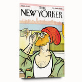 Vintage New Yorker Poster: Hipster Beanie Cover Art