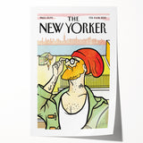Vintage New Yorker Poster: Hipster Beanie Cover Art