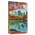 Vintage New Yorker Poster - Autumn Rowing Scene Art