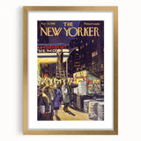 "Vintage New Yorker Poster – Classic NYC Movie Theater Scene"