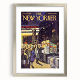 "Vintage New Yorker Poster – Classic NYC Movie Theater Scene"