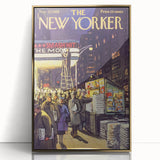 "Vintage New Yorker Poster – Classic NYC Movie Theater Scene"