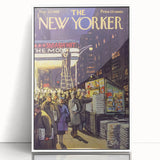 "Vintage New Yorker Poster – Classic NYC Movie Theater Scene"