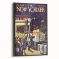 "Vintage New Yorker Poster – Classic NYC Movie Theater Scene"