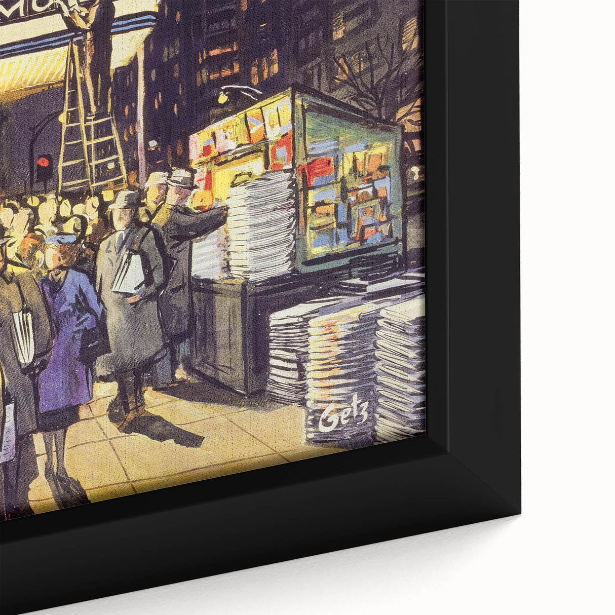 "Vintage New Yorker Poster – Classic NYC Movie Theater Scene"