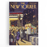 "Vintage New Yorker Poster – Classic NYC Movie Theater Scene"