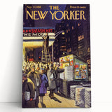 "Vintage New Yorker Poster – Classic NYC Movie Theater Scene"