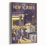 "Vintage New Yorker Poster – Classic NYC Movie Theater Scene"