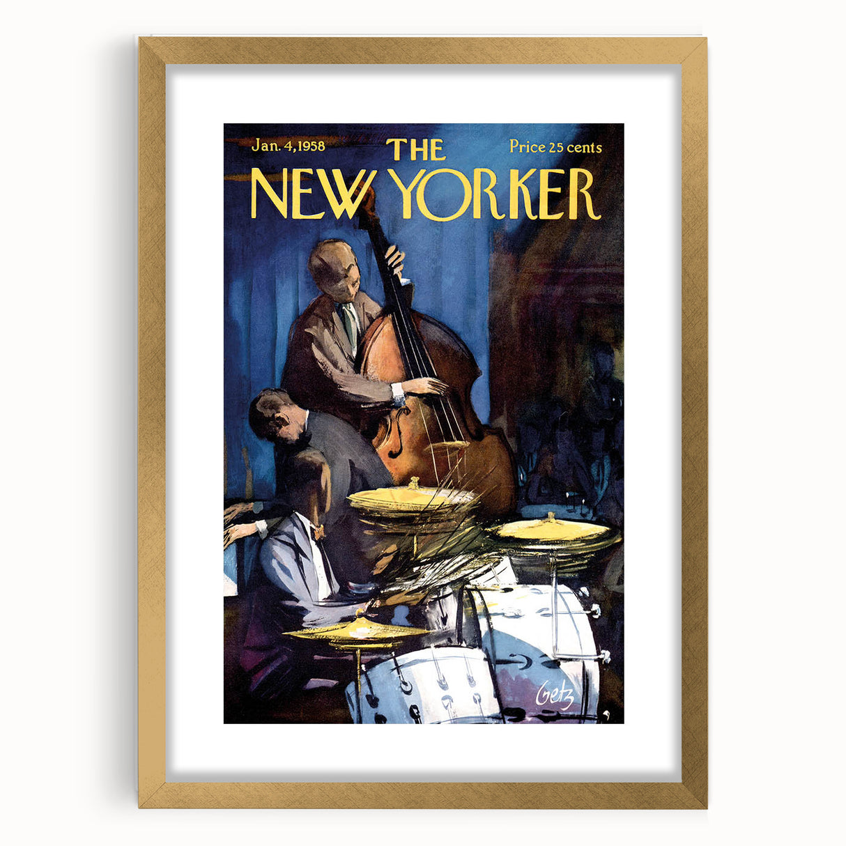 Vintage New Yorker Poster – Jazz Band Performance Art Print