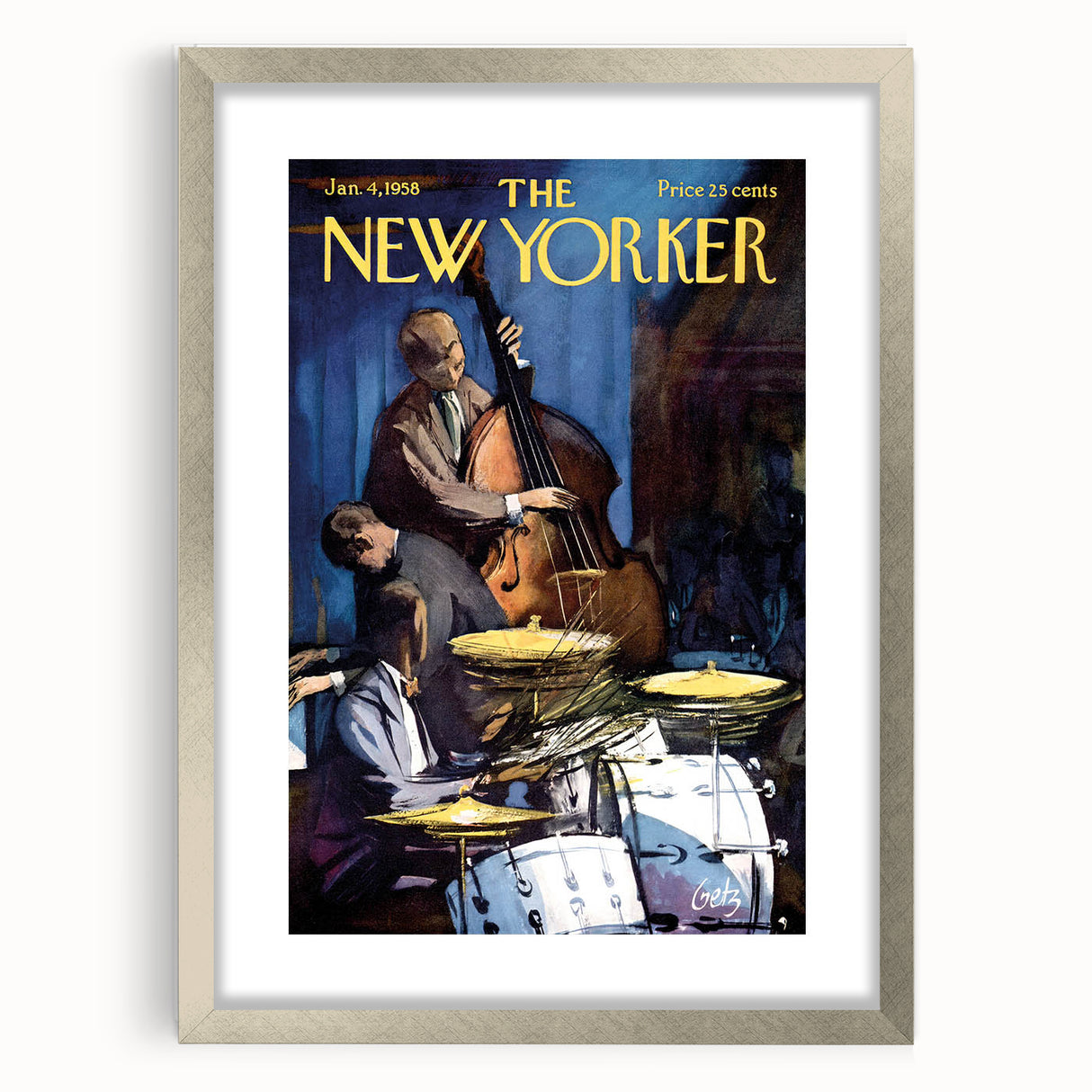 Vintage New Yorker Poster – Jazz Band Performance Art Print